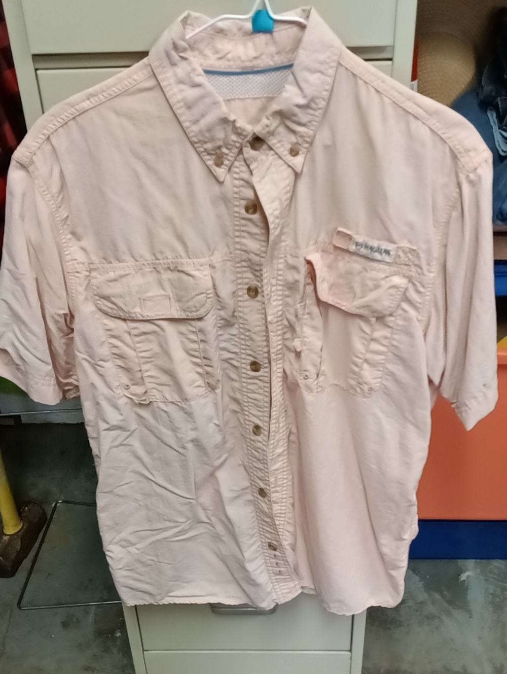 Magellan Outdoors Light Pink Short-Sleeve Button-Down Shirt